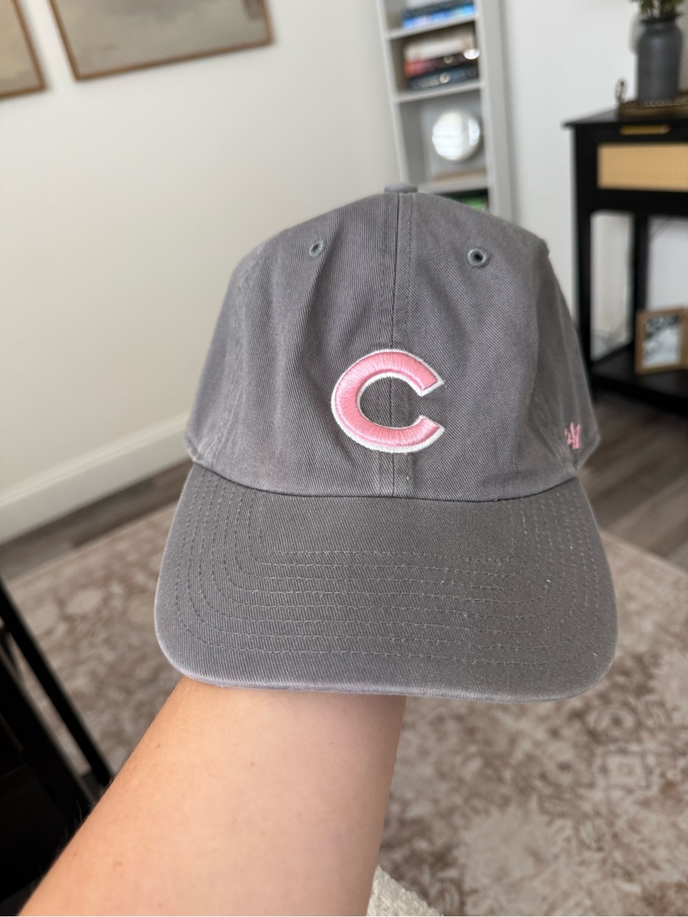 Chicago Cubs ’47 Brand Gray Pink Adjustable Hat NWOT